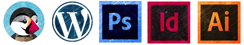 Prestashop, wordpress (cms), Prestashop, Illustrator, Indesign.
