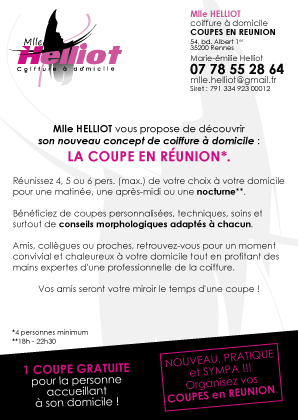 Infographiste : logo carte de visite Mlle Helliot, création recto flyer.