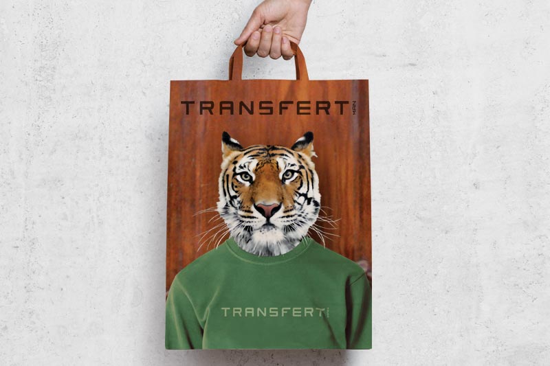 Conception visuel de sacs pour les boutiques Transfert Man