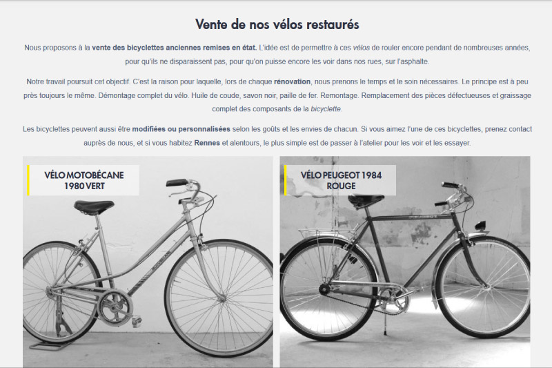 Conception site web Echo bicyclette - webdesigner indépendant Rennes