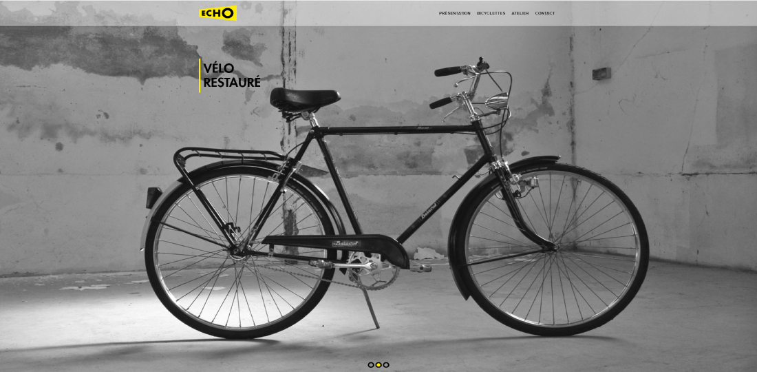 Conception d’un site catalogue pour « Echo bicyclette » atelier de réparation, d'entretien de vélos et de vente de bicyclette rénovées à Rennes.