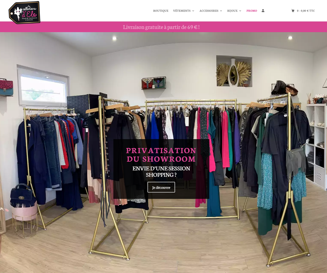 Conception et mise en page du site www.les-collections-elo.fr - vente de vêtements pour femmes en ligne.