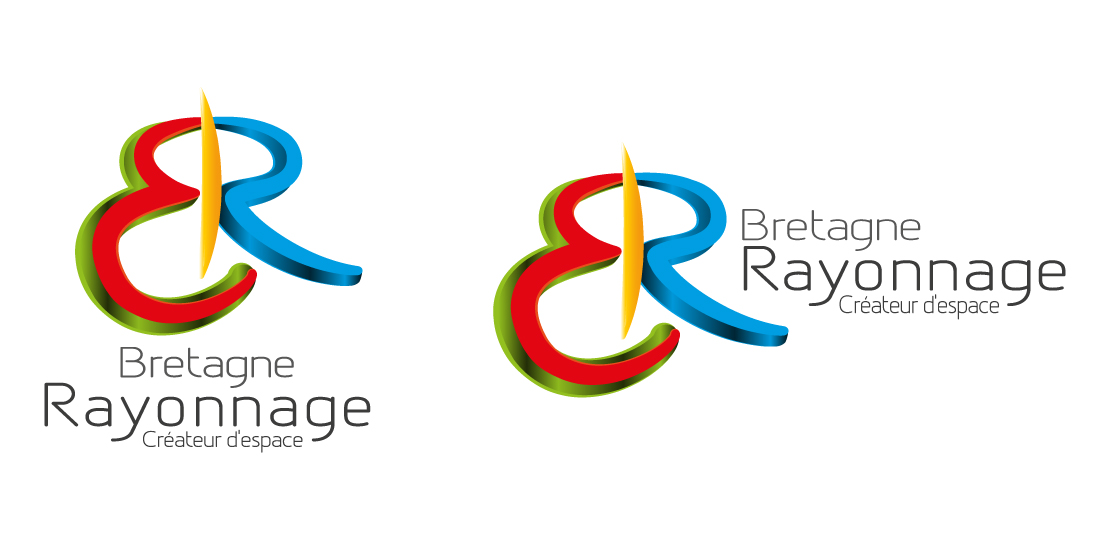 La refonte du logo « Bretagne rayonnage » entreprise de montage de palettier, rayonnage industriel professionnel.