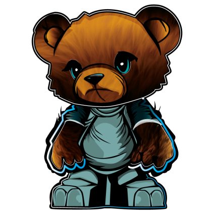 Visuel à télécharger pour customiser vos T-shirts, sweatshirts, goodies... Modèle Ours futuriste.