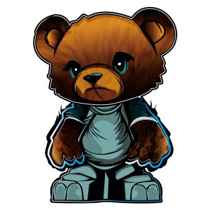 Visuel à télécharger pour customiser vos T-shirts, sweatshirts, goodies... Modèle Ours futuriste.