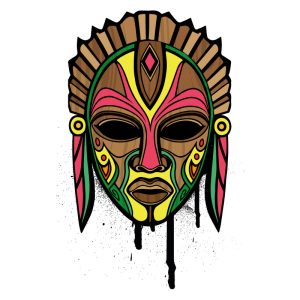 Visuel à télécharger "Masque Africain multicolore"