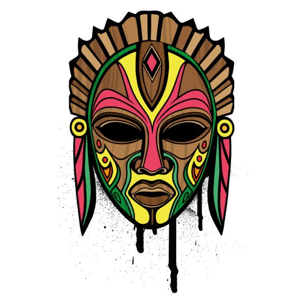 Visuel à télécharger "Masque Africain multicolore"