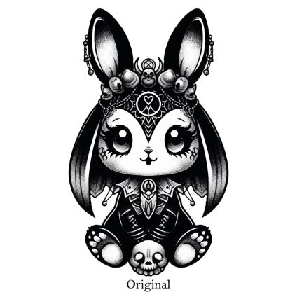 Visuel à télécharger - Gothic bunny girl original pour customiser vos t-shirts, sweatshirts, sac en tissu, goodies…