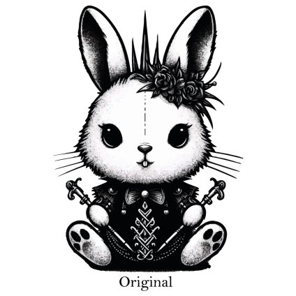 Visuel à télécharger - Gothic bunny original pour customiser vos t-shirts, sweatshirts, sac en tissu, goodies…