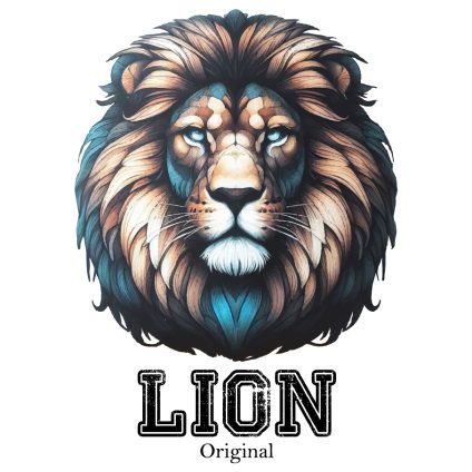Visuel à télécharger - Lion original pour customiser vos t-shirts, sweatshirts, sac en tissu, goodies…