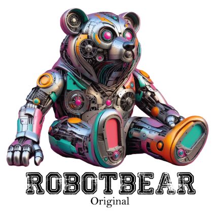 Visuel à télécharger - robot bear original pour customiser vos t-shirts, sweatshirts, sac en tissu, goodies…