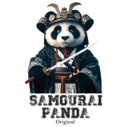 Visuel à télécharger - Samourai Panda original pour customiser vos t-shirts, sweatshirts, sac en tissu, goodies…